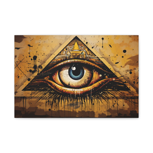 The Watchful Eye of Horus, Modern Art, Wall Art, Poster, Matte Canvas, Stretched, 1.25"