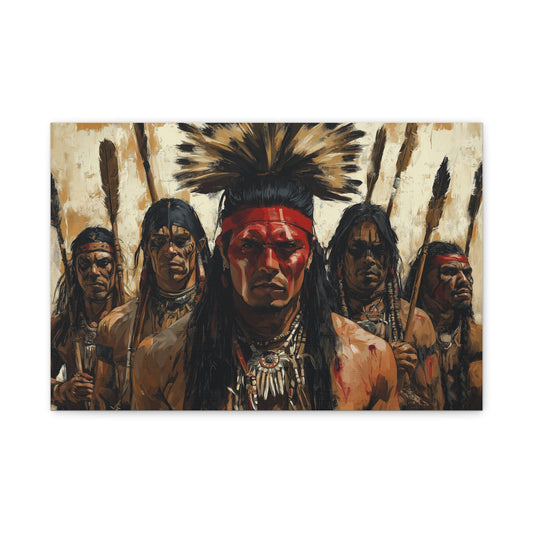Warriors of the Sacred Land,  Modern Art, Wall Art, Poster, Matte Canvas, Stretched, 1.25"