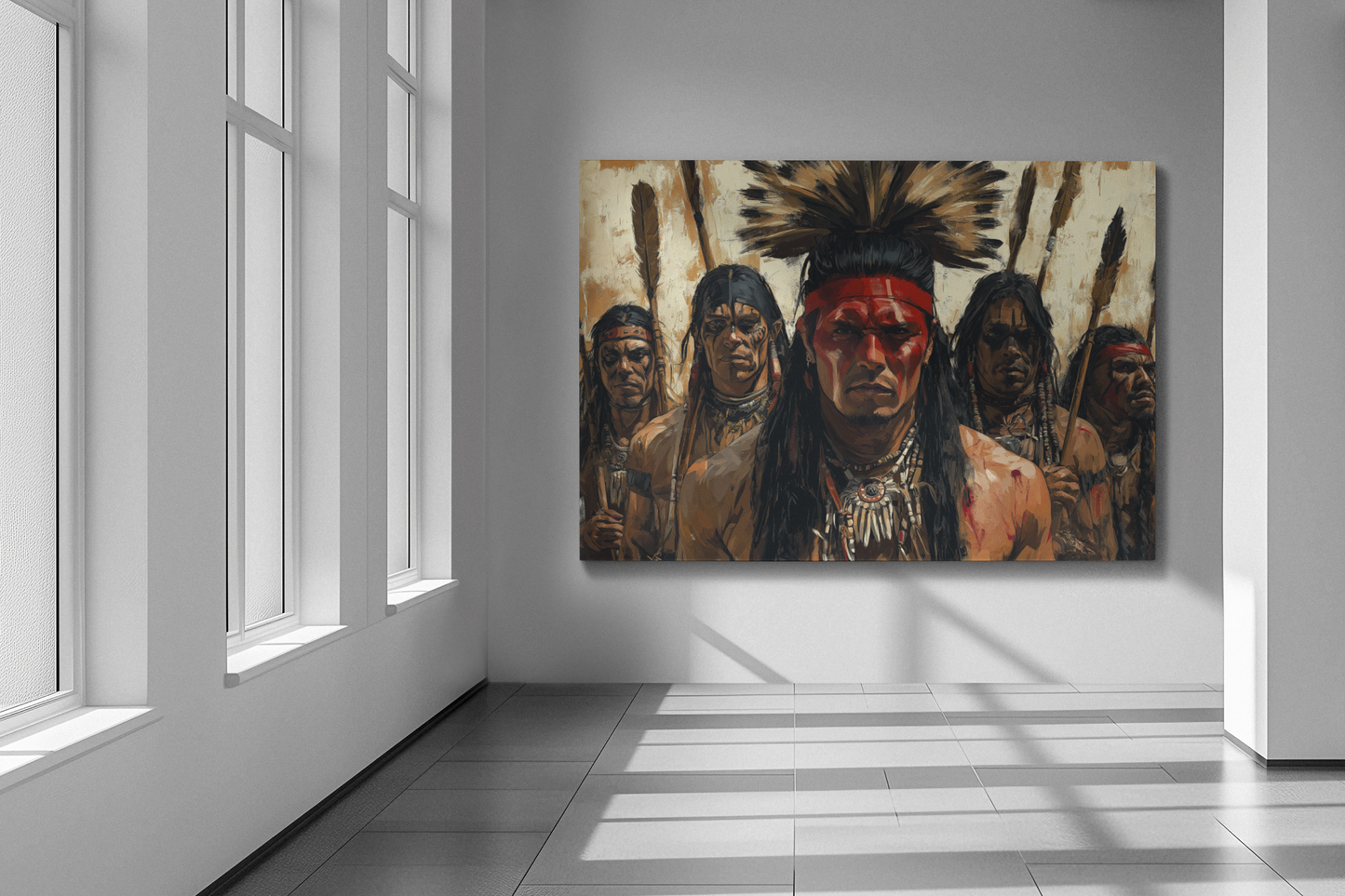 Warriors of the Sacred Land,  Modern Art, Wall Art, Poster, Matte Canvas, Stretched, 1.25"