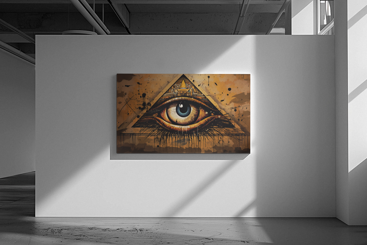 The Watchful Eye of Horus, Modern Art, Wall Art, Poster, Matte Canvas, Stretched, 1.25"