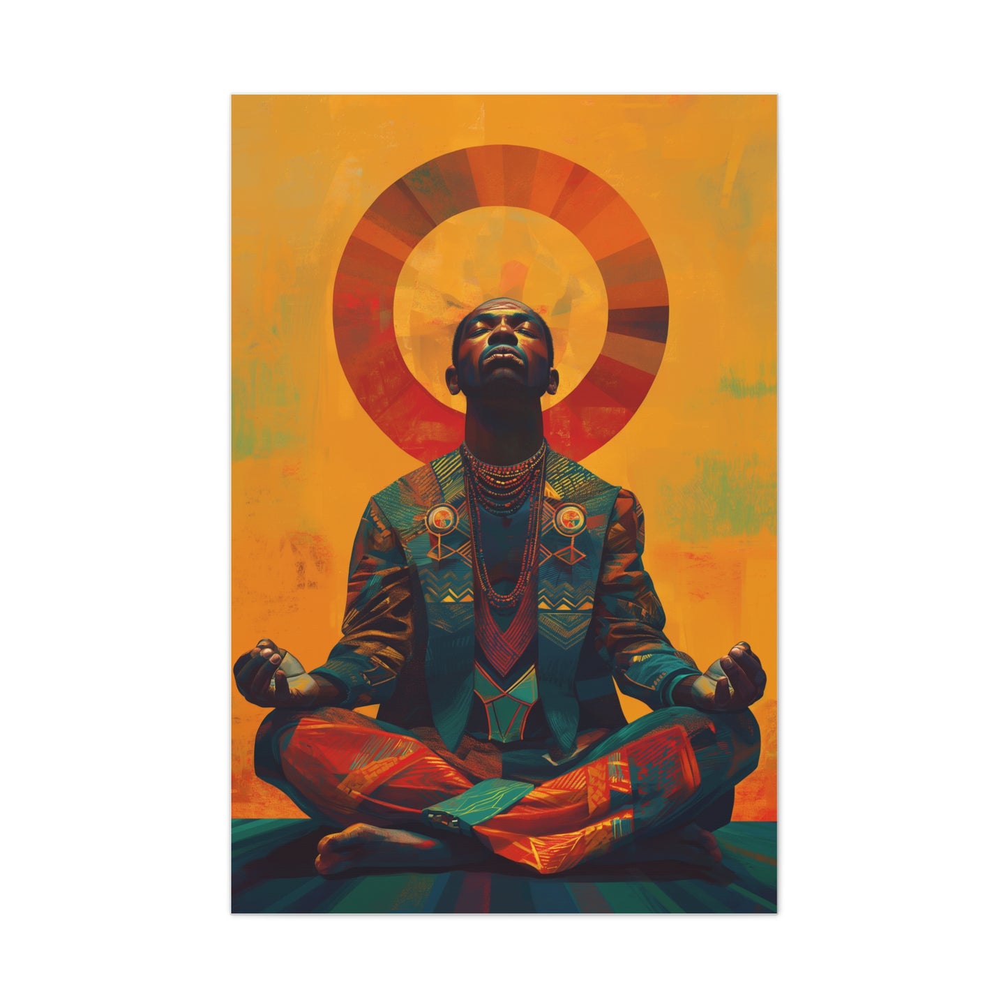 The Healer2, Matte Canvas, Wall Art, Meditation, African Art, Alkaline, Abstract Art, Stretched, 1.25"