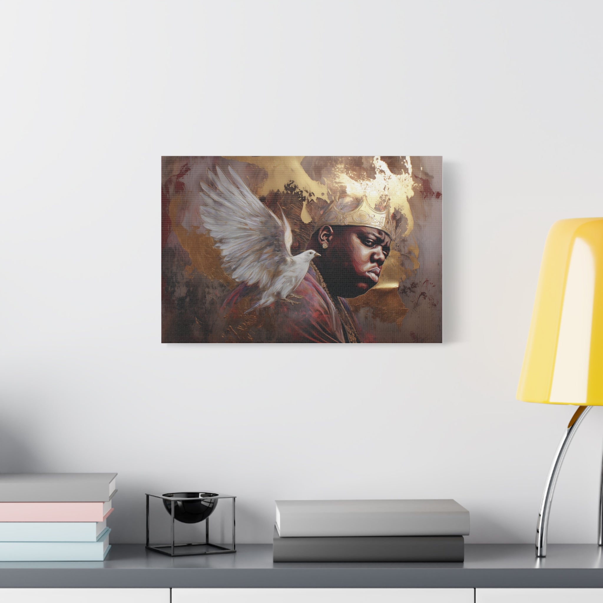 THE NOTORIOUS B.I.G. — CANVAS ART, The crown. The voice. The legacy., Stretched, 1.25"
