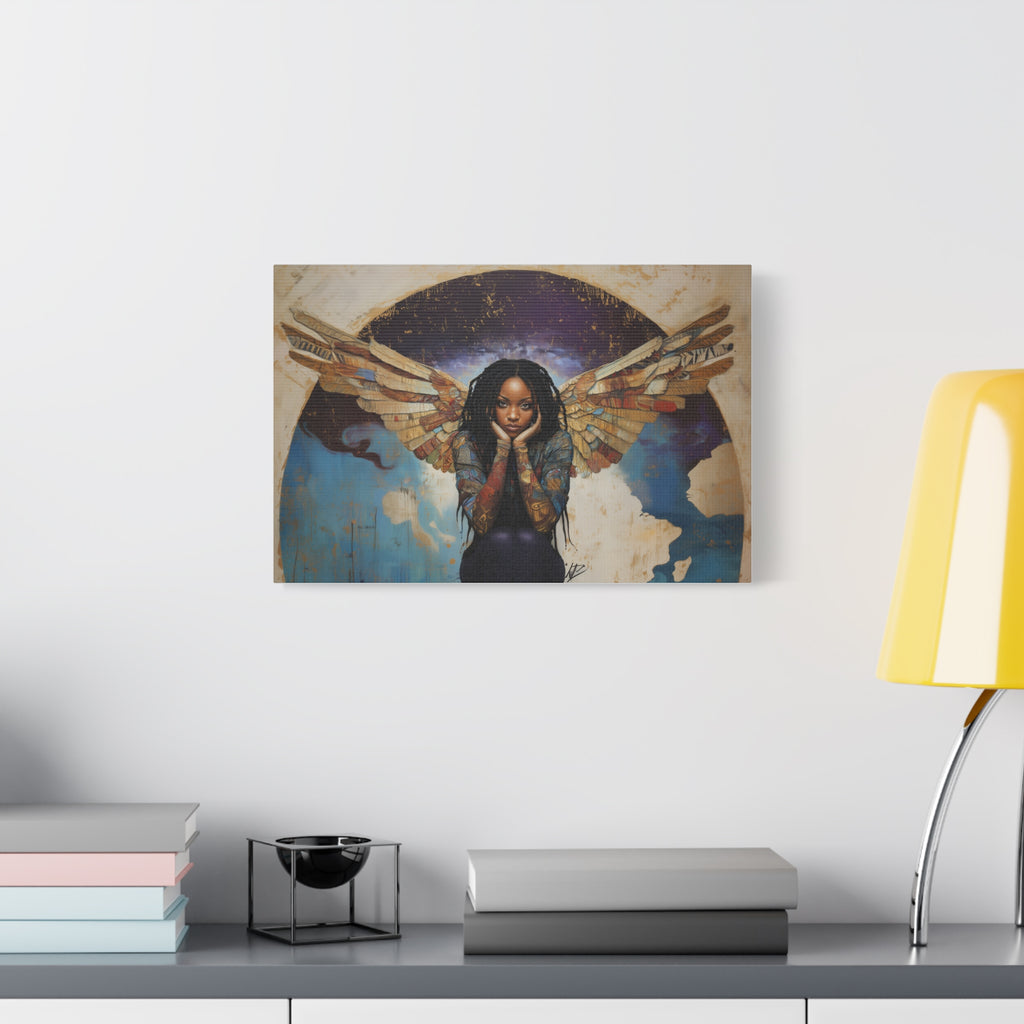 African Angel, Modern Art, Wall Art, Poster, Matte Canvas, Stretched, 1.25"