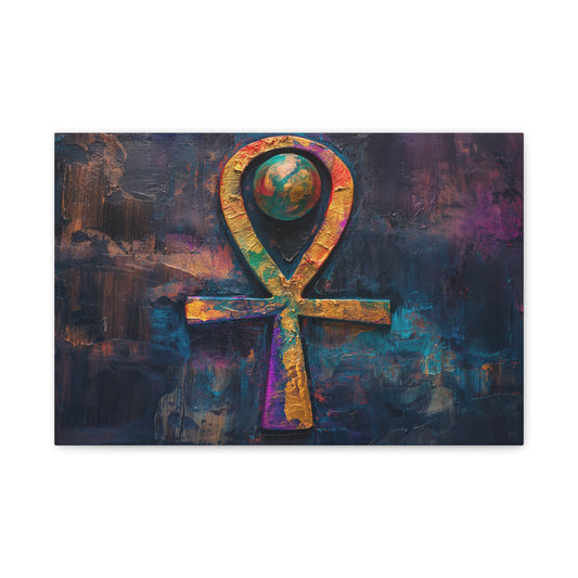 Ankh The World, Modern Art, Wall Art, Poster, canvas painting Matte Canvas, Stretched, 1.25"