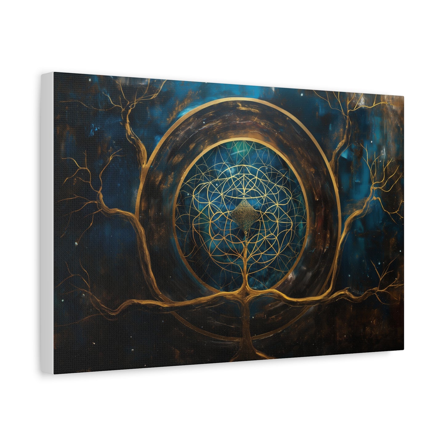 Sacred Tree of Life, Sacred Geometry, Modern Art, Wall Art, Family Art, Matte Canvas, Stretched, 1.25"