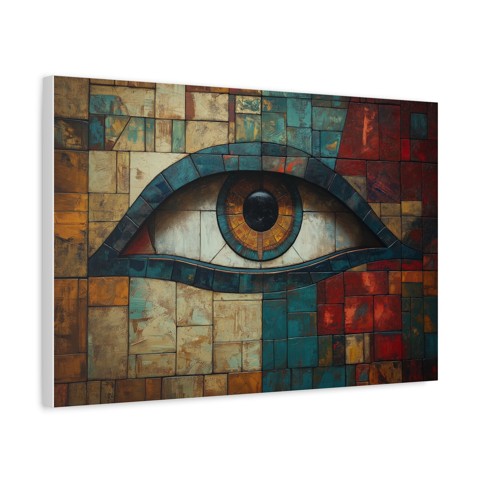 Mosaic Eye of Divinity, Modern Art, Wall Art, Poster, Matte Canvas, Stretched, 1.25"