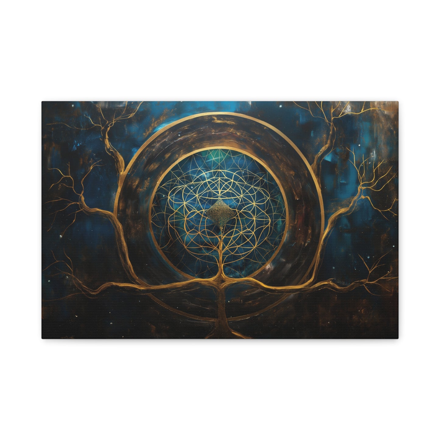 Sacred Tree of Life, Sacred Geometry, Modern Art, Wall Art, Family Art, Matte Canvas, Stretched, 1.25"