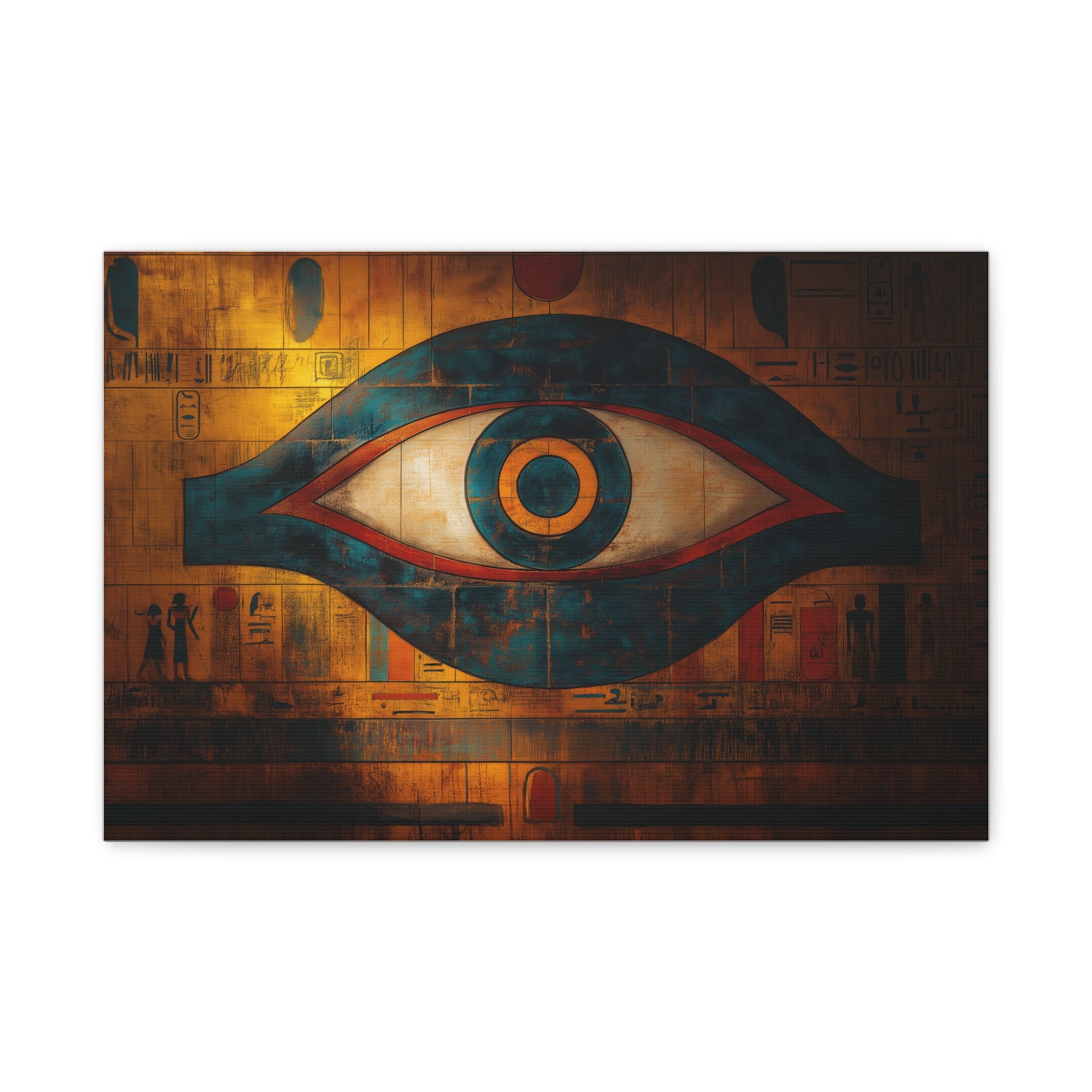 Horus' Eternal Gaze, Modern Art, Wall Art, Poster, Matte Canvas, Stretched, 1.25"
