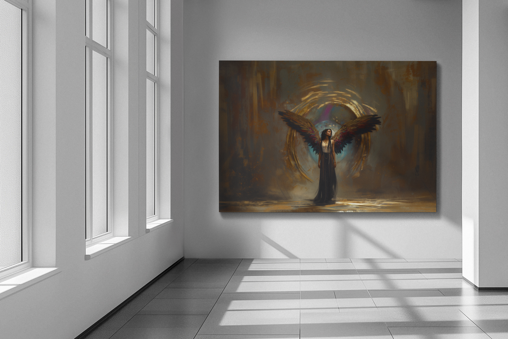 Celestial Guardian,  Modern Art, Wall Art, Poster, Matte Canvas, Stretched, 1.25"