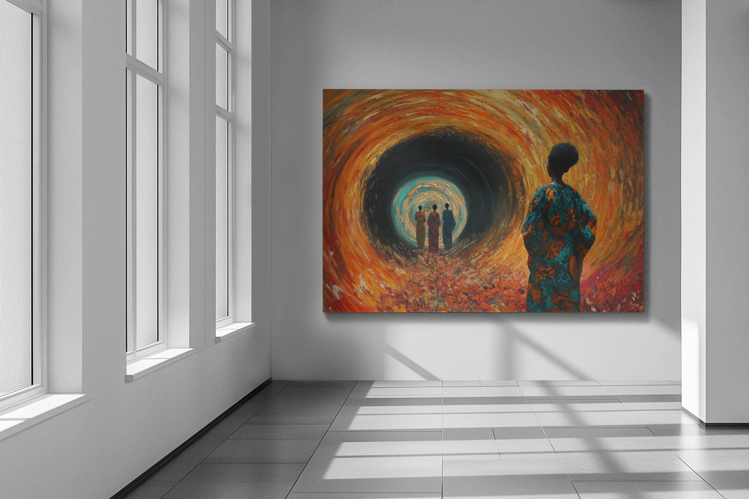 Passage of Ancestral Echoes, Modern Art, Wall Art, Poster, Matte Canvas, Stretched, 1.25"