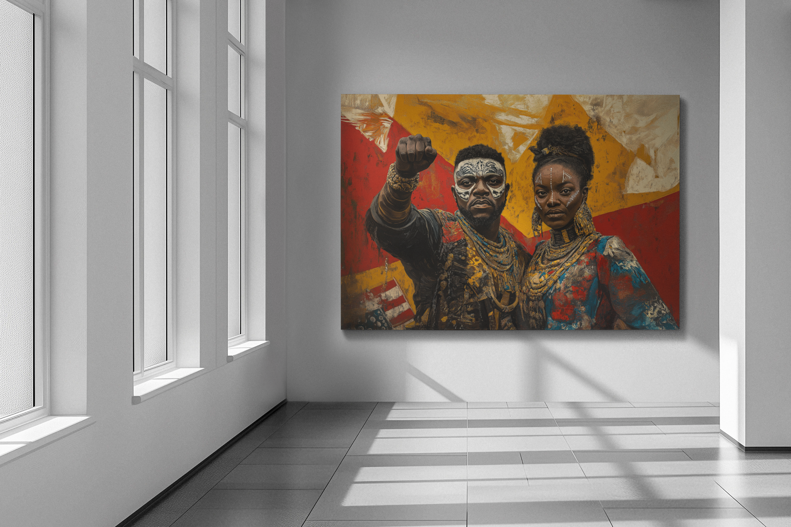 Rise of the Ancestral Warriors, Modern Art, Wall Art, Poster, Matte Canvas, Stretched, 1.25"