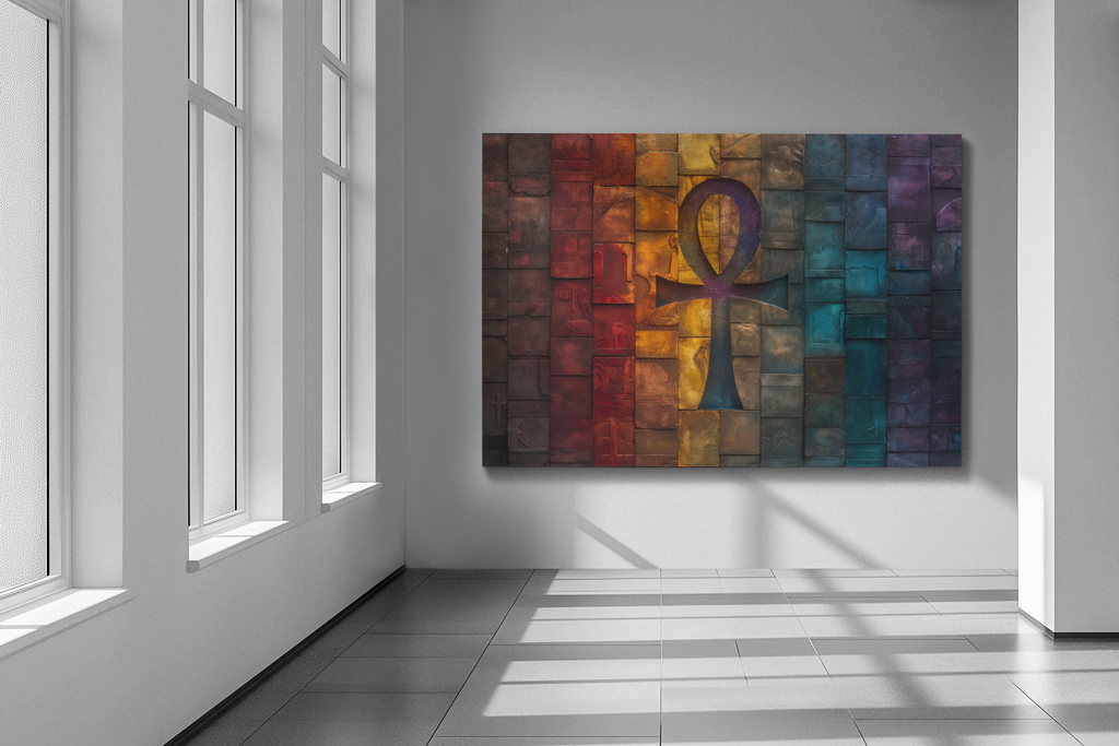 Eternal Ankh, Modern Art, Wall Art, Poster, Matte Canvas, Stretched, 1.25"