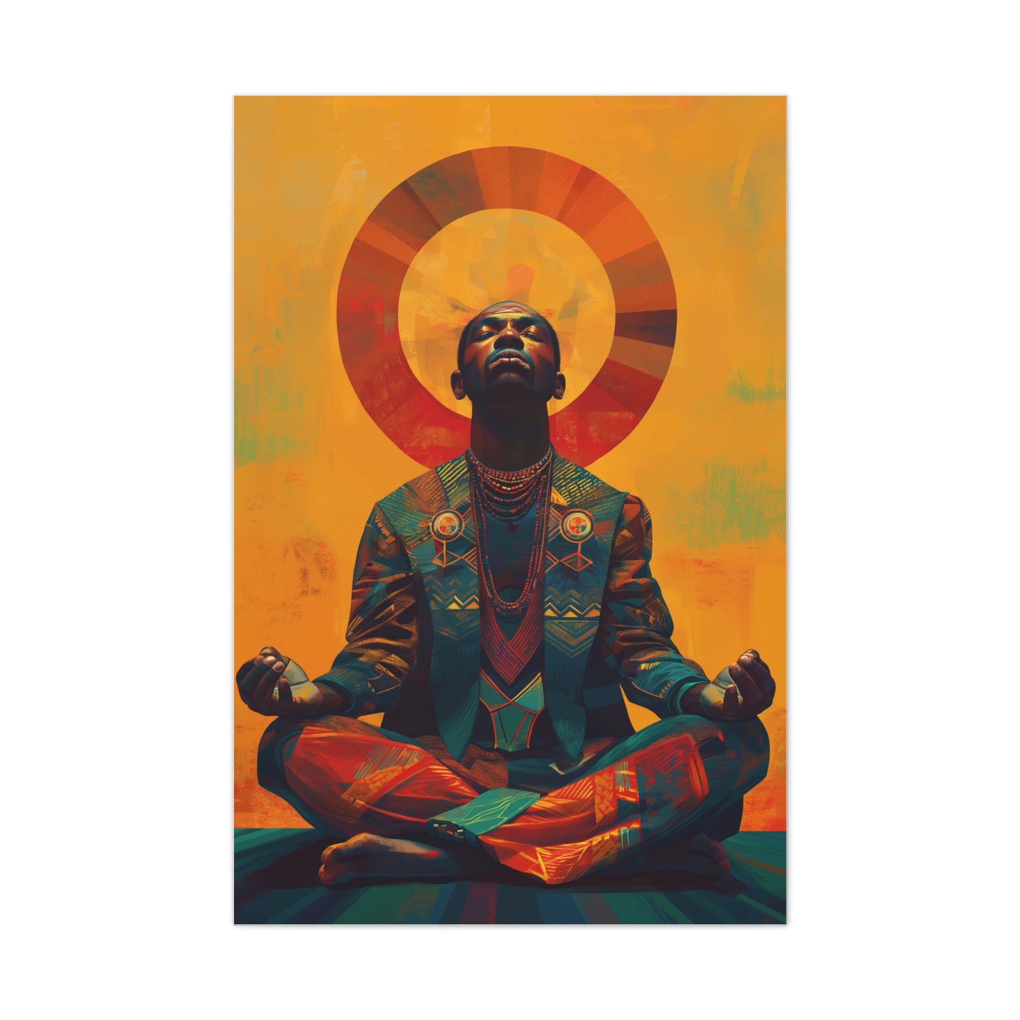 The Healer2, Matte Canvas, Wall Art, Meditation, African Art, Alkaline, Abstract Art, Stretched, 1.25"
