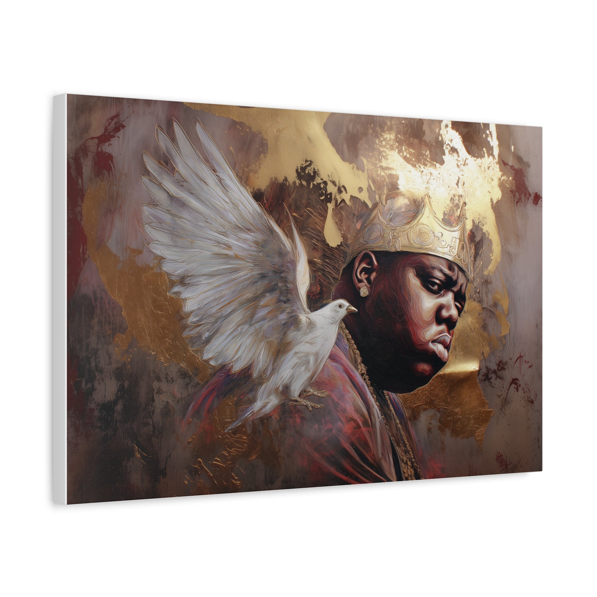 THE NOTORIOUS B.I.G. — CANVAS ART, The crown. The voice. The legacy., Stretched, 1.25"