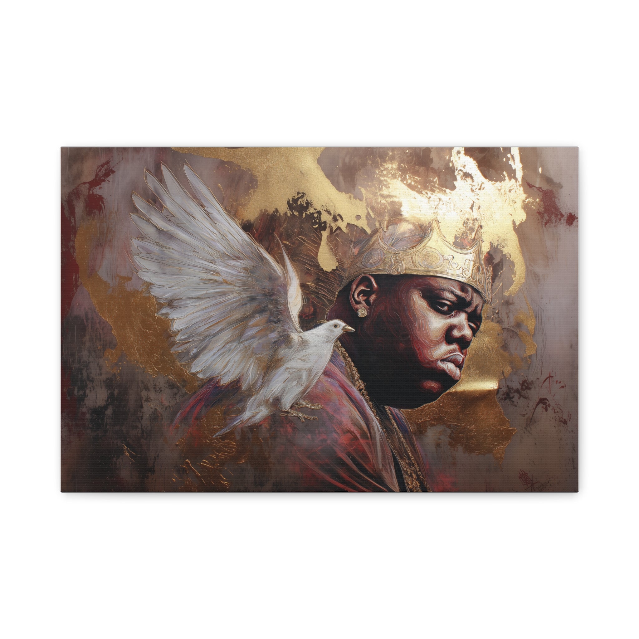 THE NOTORIOUS B.I.G. — CANVAS ART, The crown. The voice. The legacy., Stretched, 1.25"