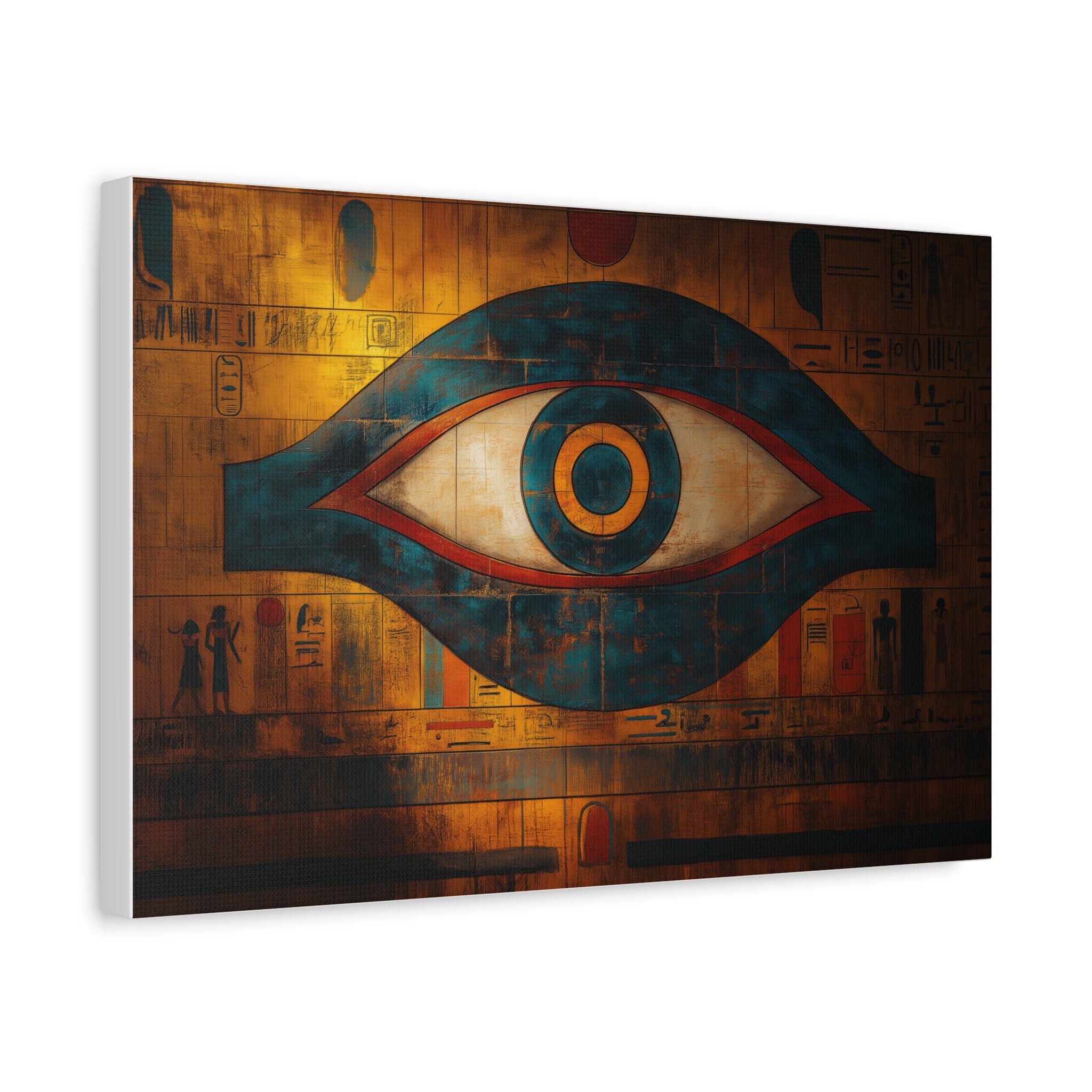 Horus' Eternal Gaze, Modern Art, Wall Art, Poster, Matte Canvas, Stretched, 1.25"