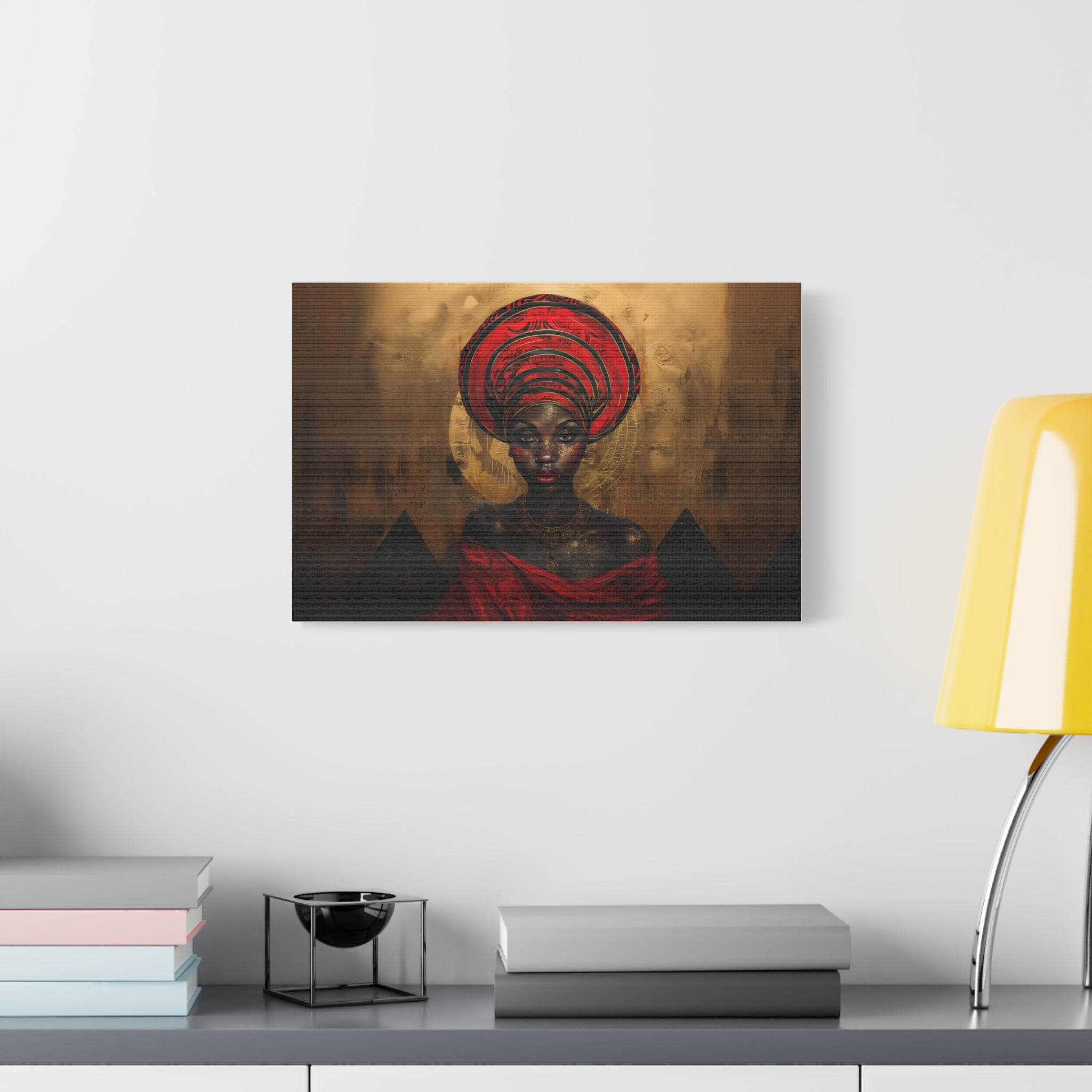 African Beauty1, Wearing Headwrap, Wall Art, Black Art, BlackGirlMagic, Matte Canvas, Stretched, 1.25"