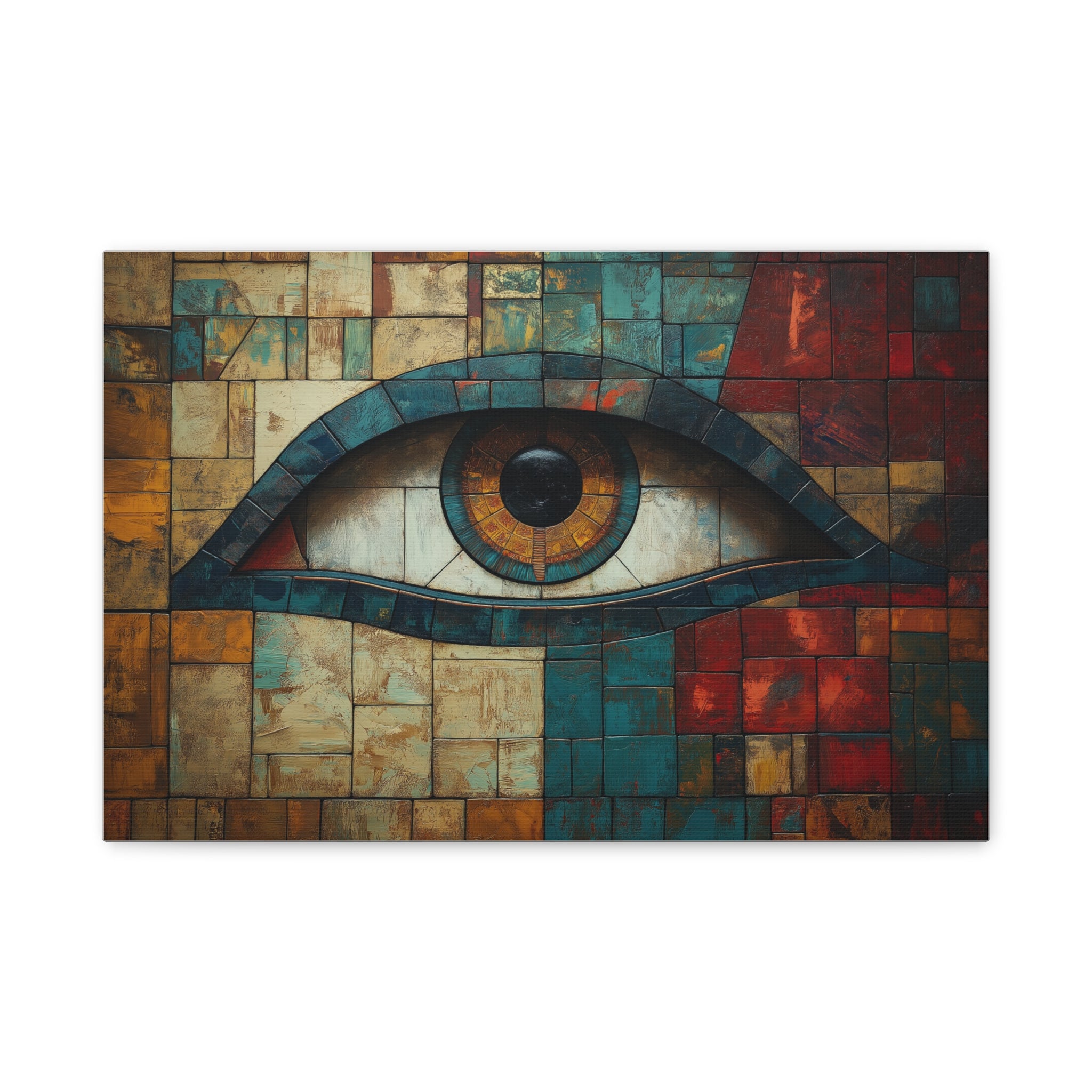 Mosaic Eye of Divinity, Modern Art, Wall Art, Poster, Matte Canvas, Stretched, 1.25"