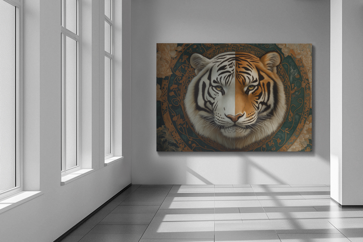 Tiger Blend, Modern Art, Wall Art, Poster, Matte Canvas, Stretched, 1.25"