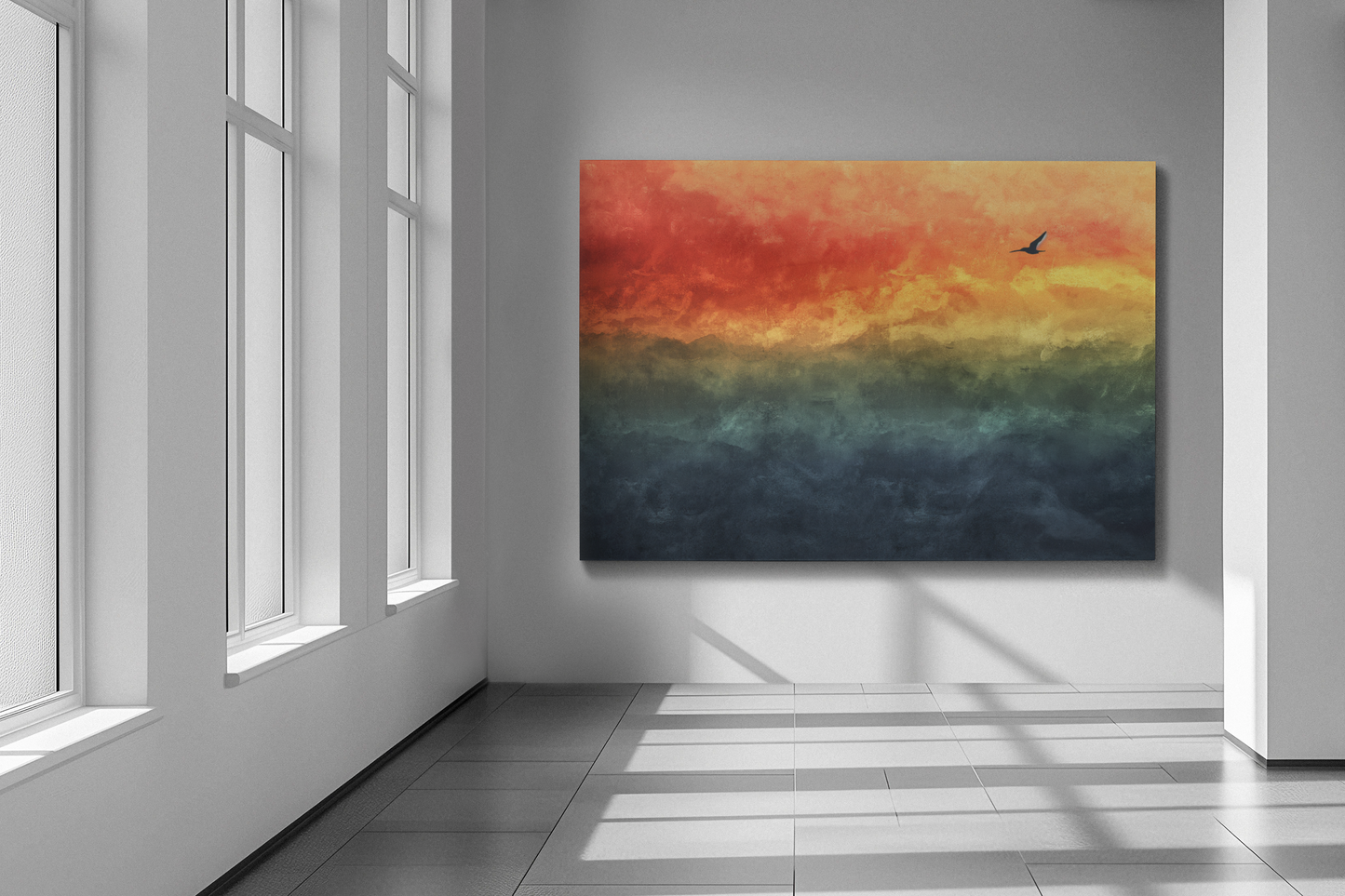 Flying, Modern Art, Wall Art, Poster, Matte Canvas, Stretched, 1.25"