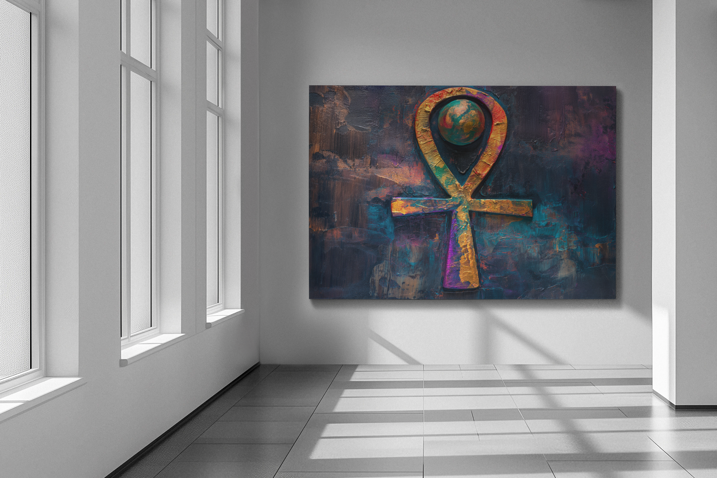 Ankh The World, Modern Art, Wall Art, Poster, canvas painting Matte Canvas, Stretched, 1.25"