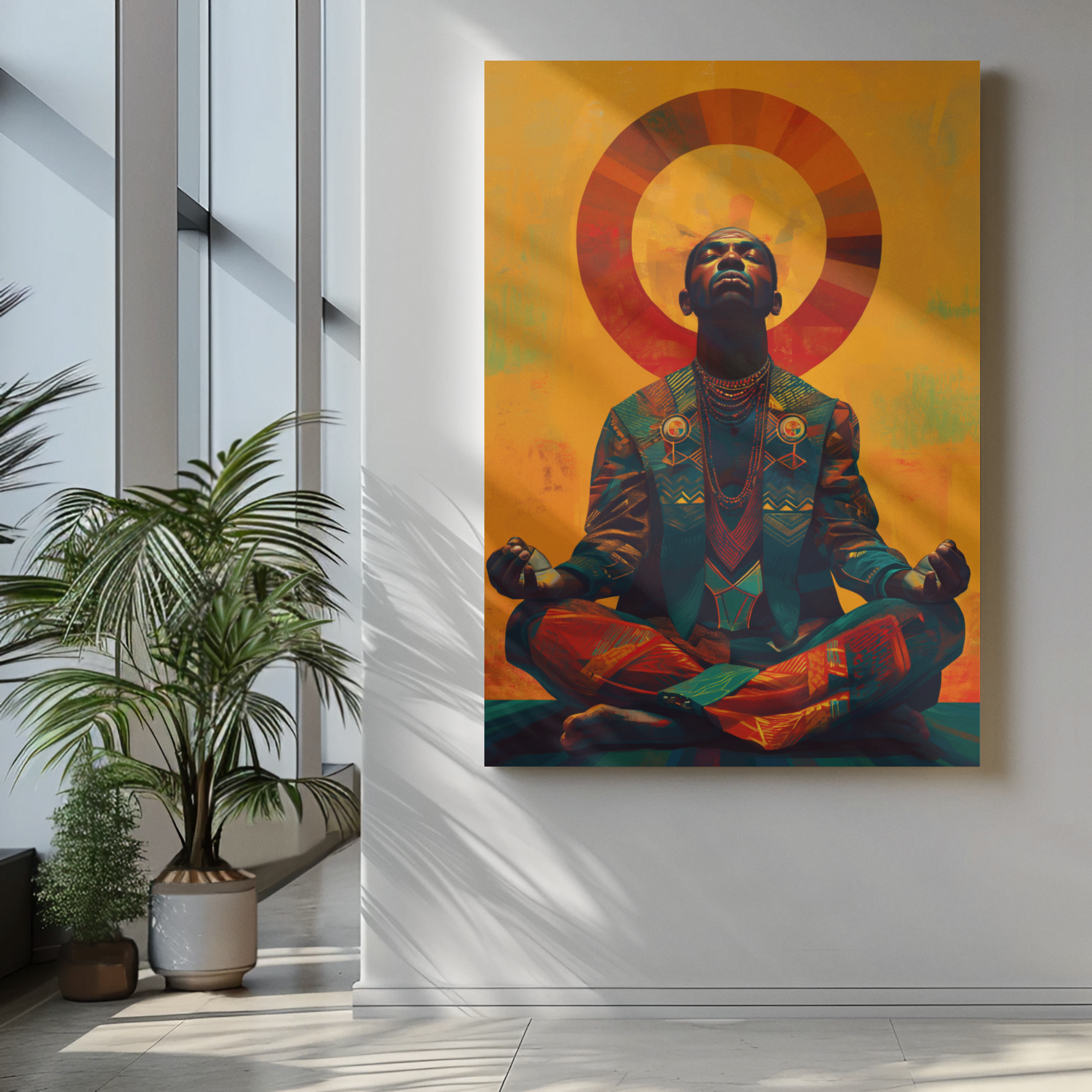 The Healer2, Matte Canvas, Wall Art, Meditation, African Art, Alkaline, Abstract Art, Stretched, 1.25"