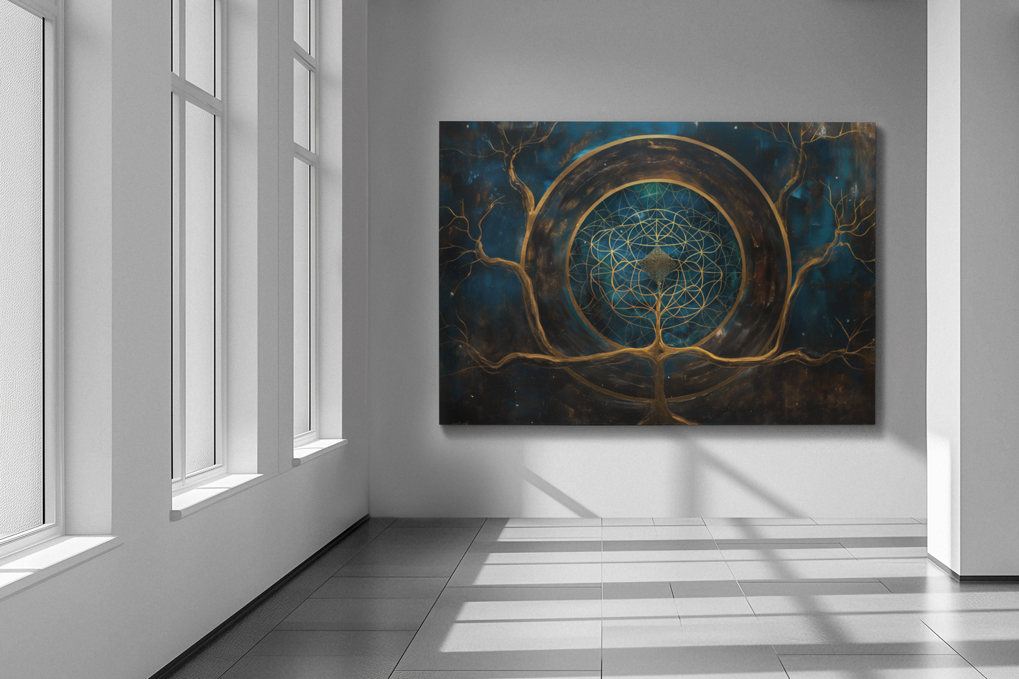 Sacred Tree of Life, Sacred Geometry, Modern Art, Wall Art, Family Art, Matte Canvas, Stretched, 1.25"